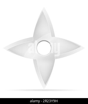 shuriken star ninja weapon japanese warrior assassin vector illustration isolated on white background Stock Vector