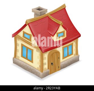 old house for housing on the ferma vector illustration isolated on white background Stock Photo