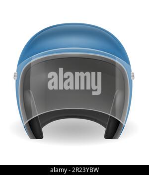 old motorcyclist helmet for driving a motorbike vector illustration isolated on white background Stock Vector
