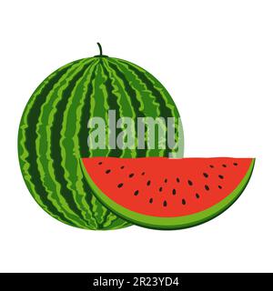 Flat design icon of Watermelon in ui colors. Vector illustration Stock ...