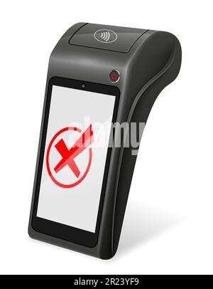 pos terminal for contactless payment for products and services vector illustration isolated on white background Stock Vector