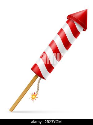 rocket salute for celebration holiday vector illustration isolated on white background Stock Vector