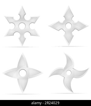 shuriken star ninja weapon japanese warrior assassin vector illustration isolated on white background Stock Vector
