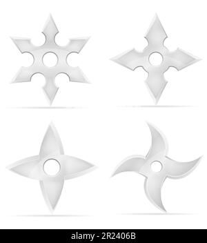 Set Of Ninja Star Asian Traditional Weapon Shuriken Logo Stock Illustration  - Download Image Now - iStock