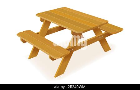benches with a picnic table in the garden or park vector illustration isolated on white background Stock Vector