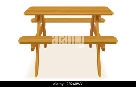 benches with a picnic table in the garden or park vector illustration isolated on white background Stock Vector