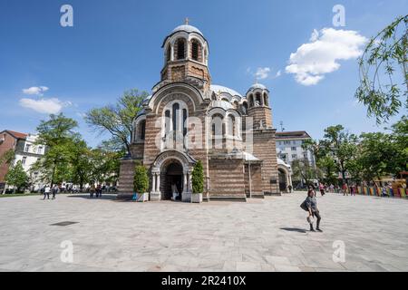 Sofia, Bulgaria. May 2023.  external view of the church of the seven saints in the city center Stock Photo