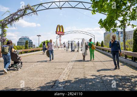 Sofia, Bulgaria. May 2023. panoramic view of the bridge of lovers in the city center Stock Photo