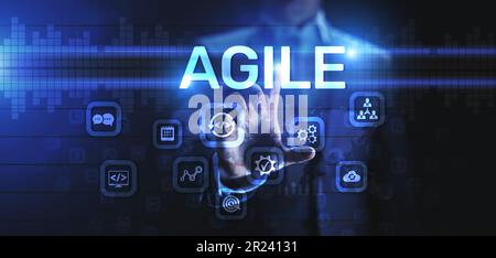 Agile flexible software development technique. Technology concept. Stock Photo