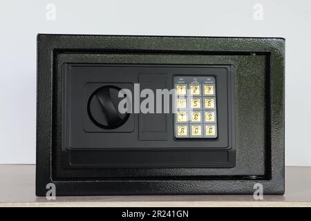 Safety digital lock with coded password - Small hotel or home safety Stock Photo