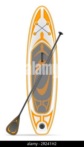 inflatable sup board for outdoor activities and water sports vector illustration isolated on white background Stock Vector