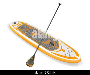 inflatable sup board for outdoor activities and water sports vector illustration isolated on white background Stock Vector