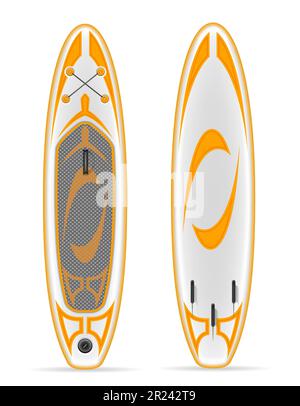 inflatable sup board for outdoor activities and water sports vector illustration isolated on white background Stock Vector