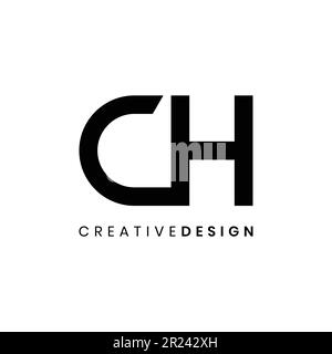 Simple monogram letter CH logo design vector illustration Stock Vector