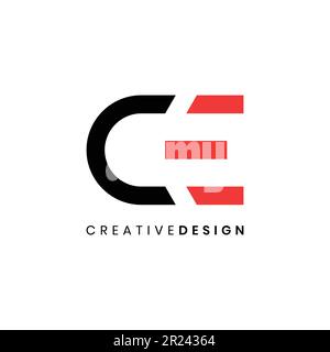 Creative abstract letter CE logo design vector for business company Stock Vector