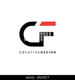 Modern abstract letter CF logo design vector Stock Vector