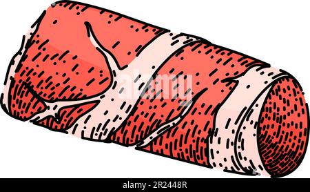 food ham meat sketch hand drawn vector Stock Vector