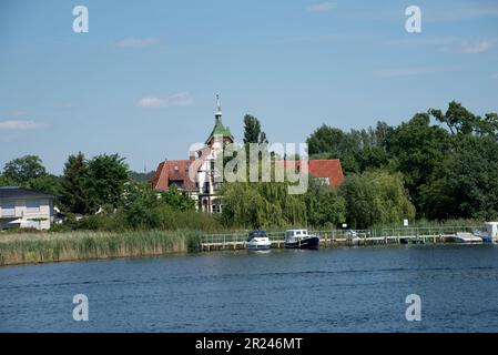 Old quarter of Ketzin just west of Potsdam and Berlin in Germany on the banks of river Havel Stock Photo