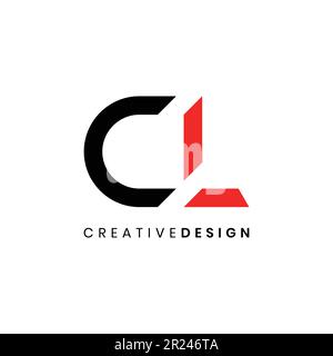 Creative minimalist letter CL logo design vector illustration Stock Vector