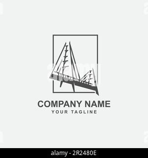 Bridge logo design vector template,Simple bridge logo.EPS 10 Stock Vector