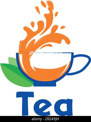 tea cup cool tea logo icons Stock Vector