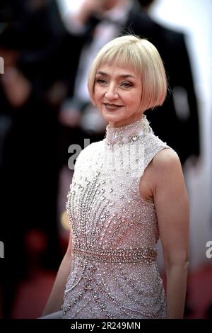 Cannes, France. 16th May, 2023. CANNES, FRANCE - MAY 16:Maria de Medeiros attend the 'Jeanne du Barry' Screening & opening ceremony red carpet at the 76th annual Cannes film festival at Palais des Festivals on May 16, 2023 in Cannes, France. Credit: dpa/Alamy Live News Stock Photo