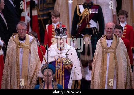 The Coronation of The King and Queen Consort inside Westminster Abbey. 06th May 2023, Westminster Abbey, London, England, United Kingdom Stock Photo