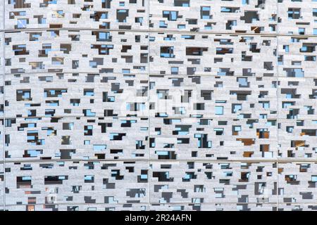 Boston, MA, USA-August 2022; Close up image filling view of the screen made of thousands of interlocking blocks of granite Stock Photo