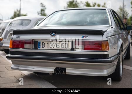 Rear view of a classic gray BMW E24 M6 M635 in the street Stock Photo ...