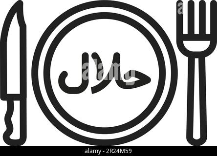 Halal Food icon vector image. Stock Vector