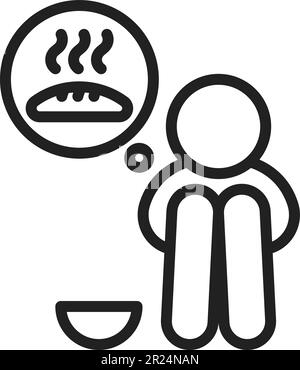 Hunger icon vector image. Suitable for mobile application web application and print media. Stock Vector