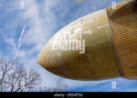 Huntsville USA 10th Feb 2023: the Space Shuttle external tank and Space Shuttle Solid Rocket Booster in U.S. Space Rocket Center. Stock Photo