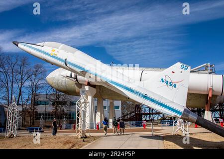 Huntsville USA 10th Feb 2023: the T-38 Talon in U.S. Space Rocket Center. It was used by the Air Force as a two-seat, supersonic trainer. Stock Photo