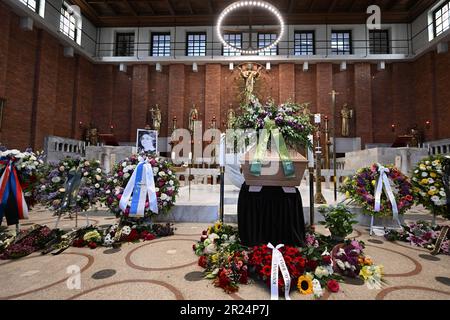 Prague, Czech Republic. 17th May, 2023. Mourning ceremony to pay last respects to dissident, publicist, translator Petruska Sustrova who died on May 6 aged 75 years, took place in Church of Most Sacred Heart of Our Lord, nam. Jiriho z Podebrad, Prague, Czech Republic, on May 17, 2023. Credit: Michaela Rihova/CTK Photo/Alamy Live News Stock Photo