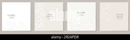 Elegant template design with calligraphic painting and flowers. Vector backgrounds for wedding invitations, greeting cards, social media stories Stock Vector
