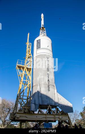 Houston USA 4th Feb 2023: Little Joe II in Space center Houston. It was an American rocket used from 1963 to 1966 for five uncrewed tests of the Apoll Stock Photo