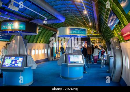 Houston USA 4th Feb 2023: the exhibition hall boeing 747. It is part of original NASA 905 shuttle carrier aircraft presented by Boeing in Independence Stock Photo