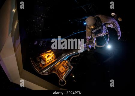 Houston USA 4th Feb 2023: the Gemini V in Space Center Houston. It was a 1965 crewed spaceflight in NASA's Project Gemini. Stock Photo
