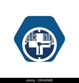 Time Medical Logo Icon Design template vector medical time logo Stock Vector