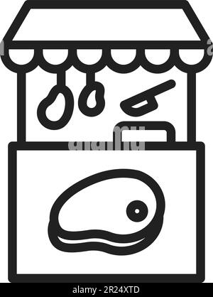 Meat Stall icon vector image. Stock Vector