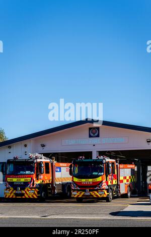 The Fire Station at Turangi, Lake Taupo Region, New Zealand. Stock Photo