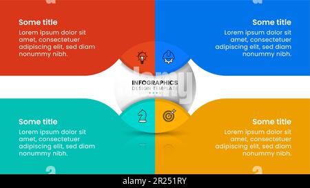 Infographic template with icons and 4 options or steps. Can be used for workflow layout, diagram, banner, webdesign. Vector illustration Stock Vector