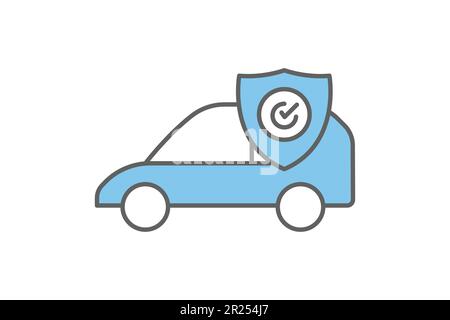 Transport insurance icon. Vehicle protection symbol. Two tone icon style design. Simple vector design editable Stock Vector