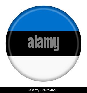 Estonia flag button 3d illustration with clipping path Stock Photo