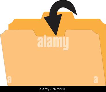 File Jacket with Transfer In Arrow Icon Stock Vector