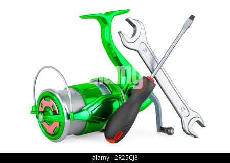 Red Spinning Reel 3d Rendering Isolated Stock Illustration 2355868703