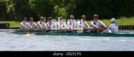 Dortmund, Deutschland. 17th May, 2023. firo: May 17th, 2023, rowing, Team Germany eighth 2023, eighth, presentation, presentation on the Dortmund-Ems Canal, team eight with helmsman, on the water Credit: dpa/Alamy Live News Stock Photo