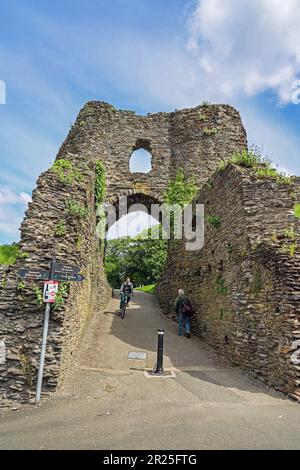 Castle Gate at Launceston on the Western Road. Entrance to the keep and Castle Green; Stock Photo