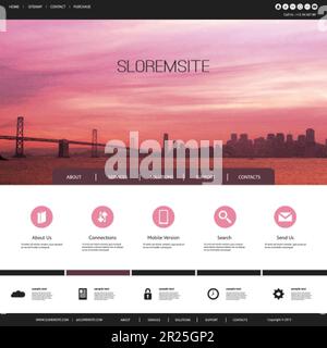 One Page Website Template Stock Vector