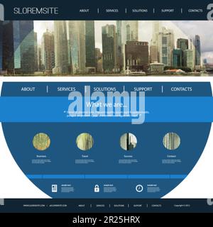 Website Template with Unique Design - Singapore Skyline Stock Vector